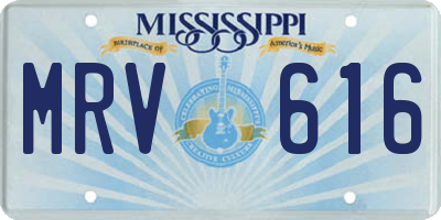 MS license plate MRV616