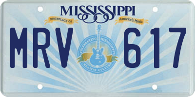 MS license plate MRV617