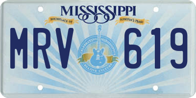 MS license plate MRV619