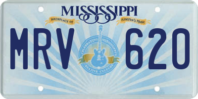 MS license plate MRV620