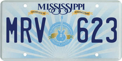 MS license plate MRV623