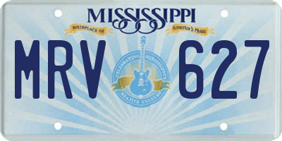MS license plate MRV627