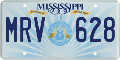 MS license plate MRV628