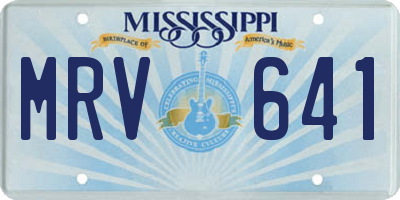 MS license plate MRV641
