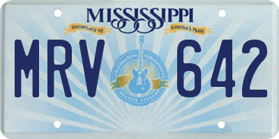 MS license plate MRV642