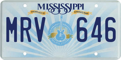 MS license plate MRV646