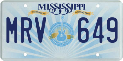 MS license plate MRV649