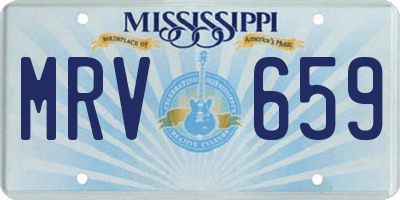 MS license plate MRV659