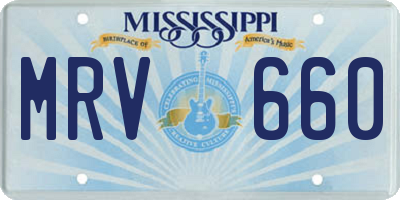 MS license plate MRV660