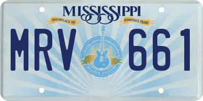 MS license plate MRV661