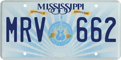 MS license plate MRV662