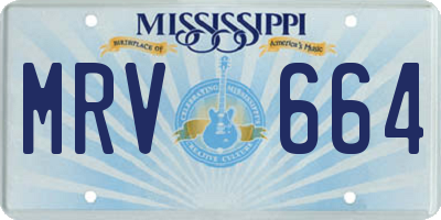 MS license plate MRV664