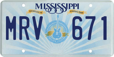 MS license plate MRV671