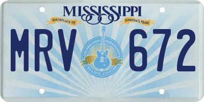 MS license plate MRV672