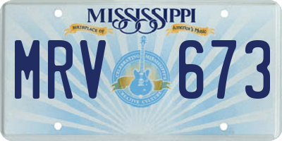 MS license plate MRV673
