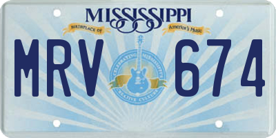 MS license plate MRV674