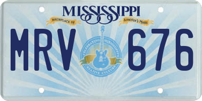 MS license plate MRV676