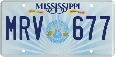 MS license plate MRV677