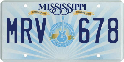 MS license plate MRV678