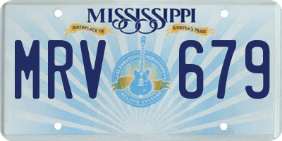 MS license plate MRV679
