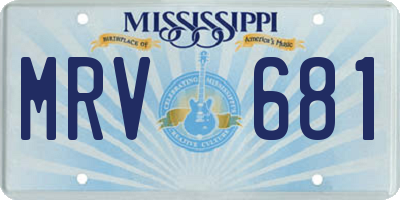 MS license plate MRV681
