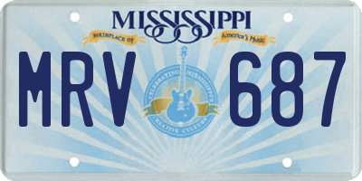 MS license plate MRV687
