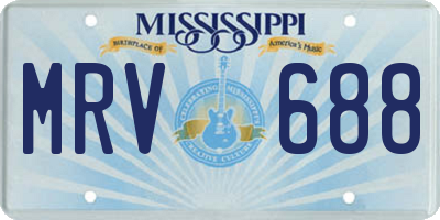 MS license plate MRV688