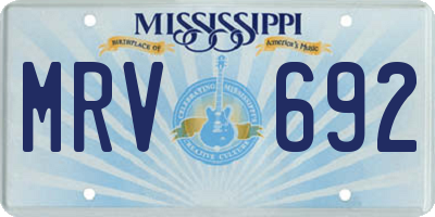 MS license plate MRV692