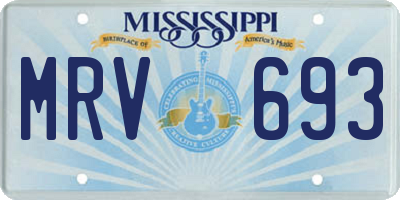 MS license plate MRV693
