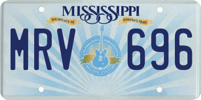 MS license plate MRV696