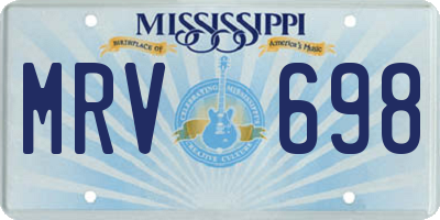 MS license plate MRV698