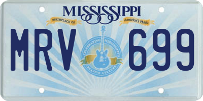 MS license plate MRV699