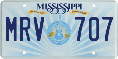 MS license plate MRV707