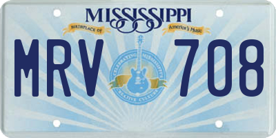 MS license plate MRV708