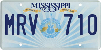 MS license plate MRV710