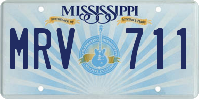 MS license plate MRV711