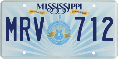 MS license plate MRV712
