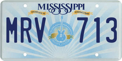 MS license plate MRV713