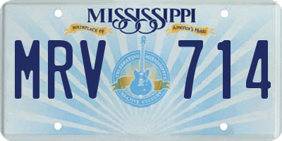 MS license plate MRV714