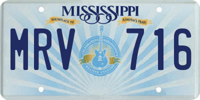 MS license plate MRV716