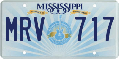 MS license plate MRV717