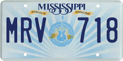 MS license plate MRV718