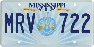 MS license plate MRV722