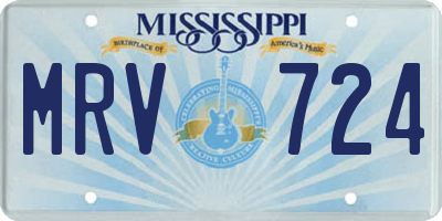 MS license plate MRV724
