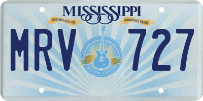MS license plate MRV727