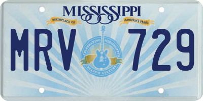 MS license plate MRV729