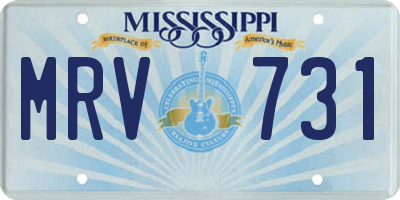 MS license plate MRV731