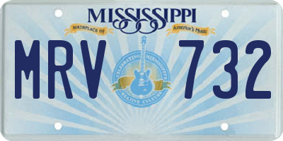 MS license plate MRV732