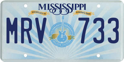MS license plate MRV733