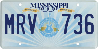 MS license plate MRV736